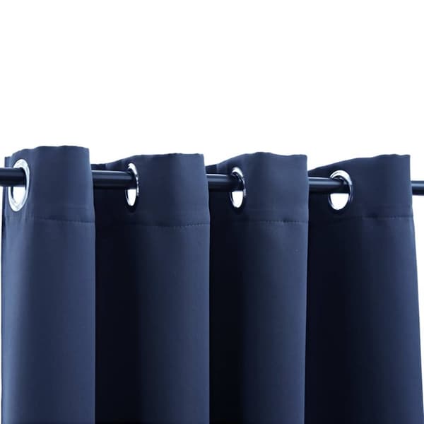 vidaXL Lystette gardiner med metallringer 2 stk blå 140x175 cm