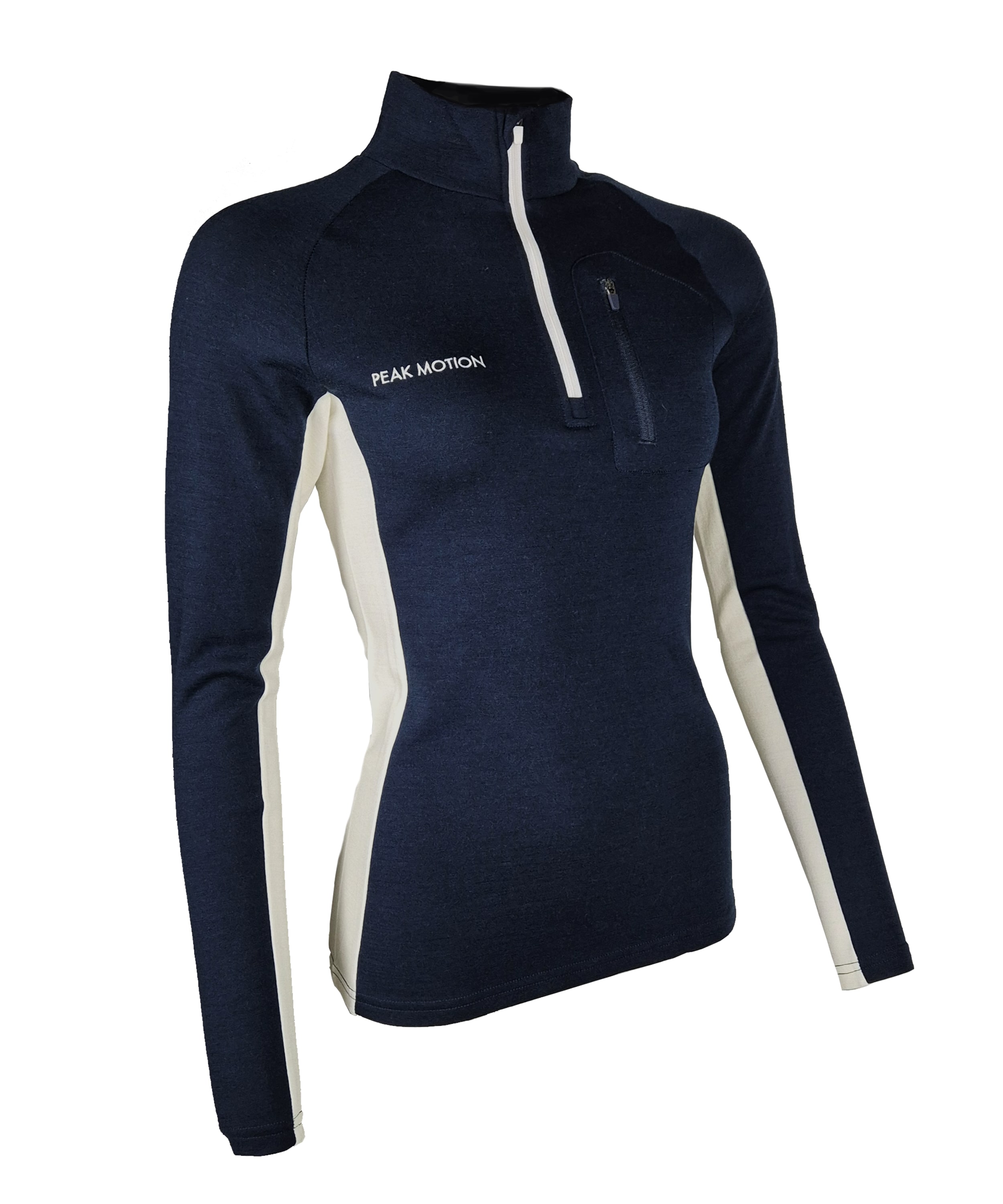 Peak Motion Fusion Wool Half Zip, Dame<br>2-lags: Fôr i bambus, ytterlag i merinoull