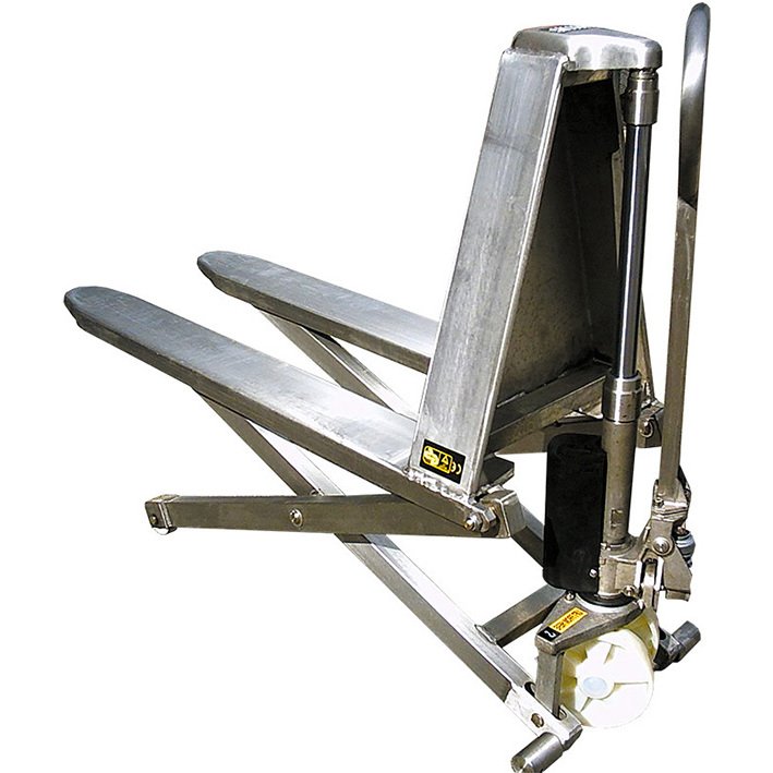Transpalette manuel haute levée inox 316 1000 kg largeur 680 mm