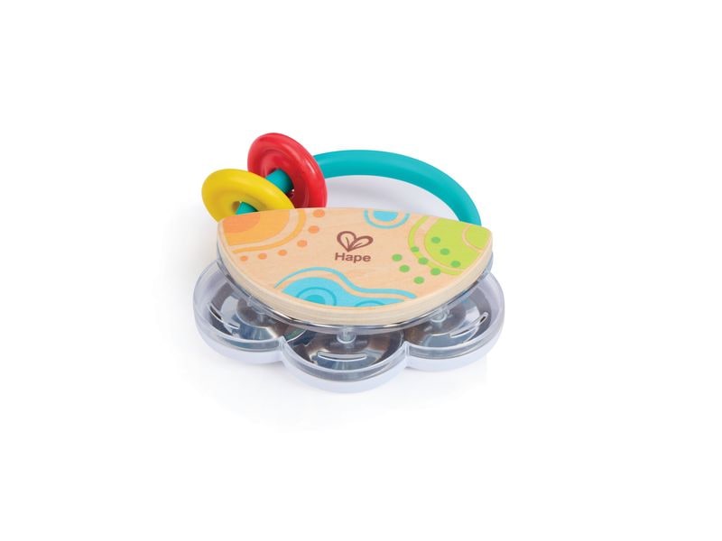 Hape Musikinstrument Kleines Tamburin Spielzeuginstrument fördert die Entwicklung der Feinmotorik