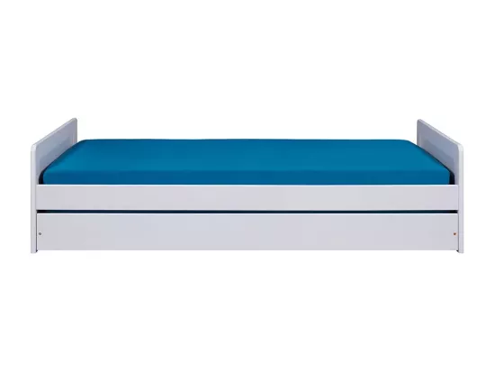 SALLY - Lit Gigogne 90x200 en Bois Massif Vernis Blanc