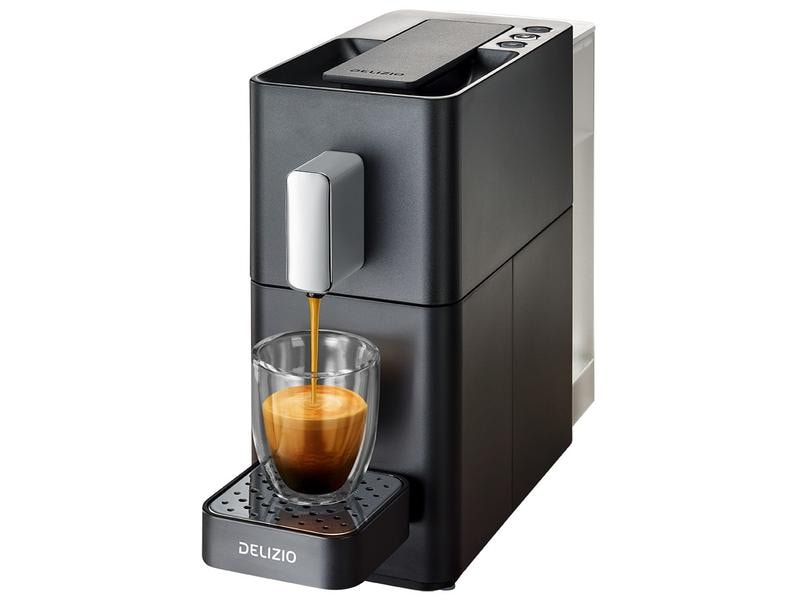 Delizio Kapselmaschine Carina Midnight Schwarz Kapselmaschine für Kaffee