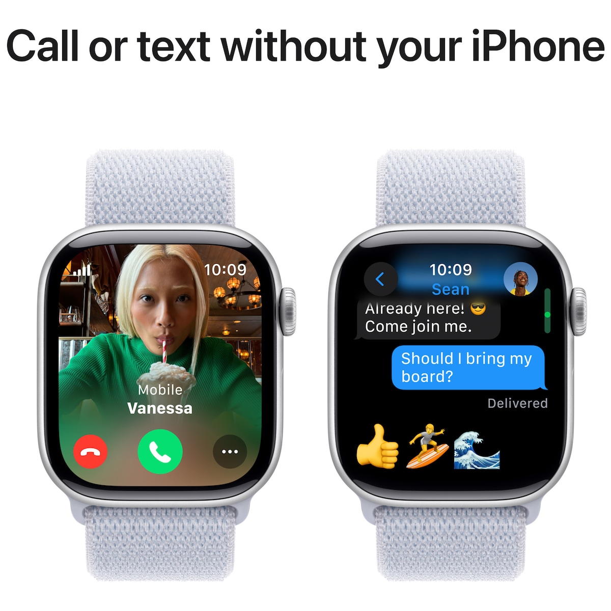 Apple Watch S10 46mm GPS+Cel (Sølv/Blå Sport Loop)