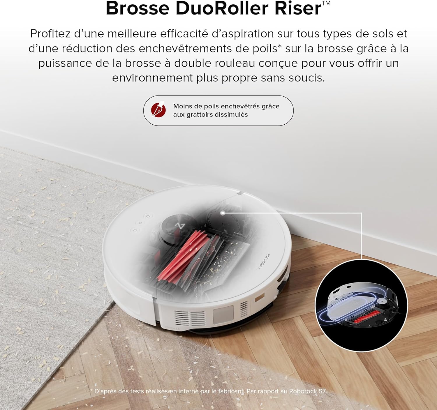roborock S8 MaxV Ultra Aspirateur Robot avec 8-en-1 Station, Robot Aspirateur Laveur avec Brosse Latérale & DuoRoller Aspiration 10000 Pa, Auto-Nettoyage du Serpillière et de la Planche à Linge à 60℃
