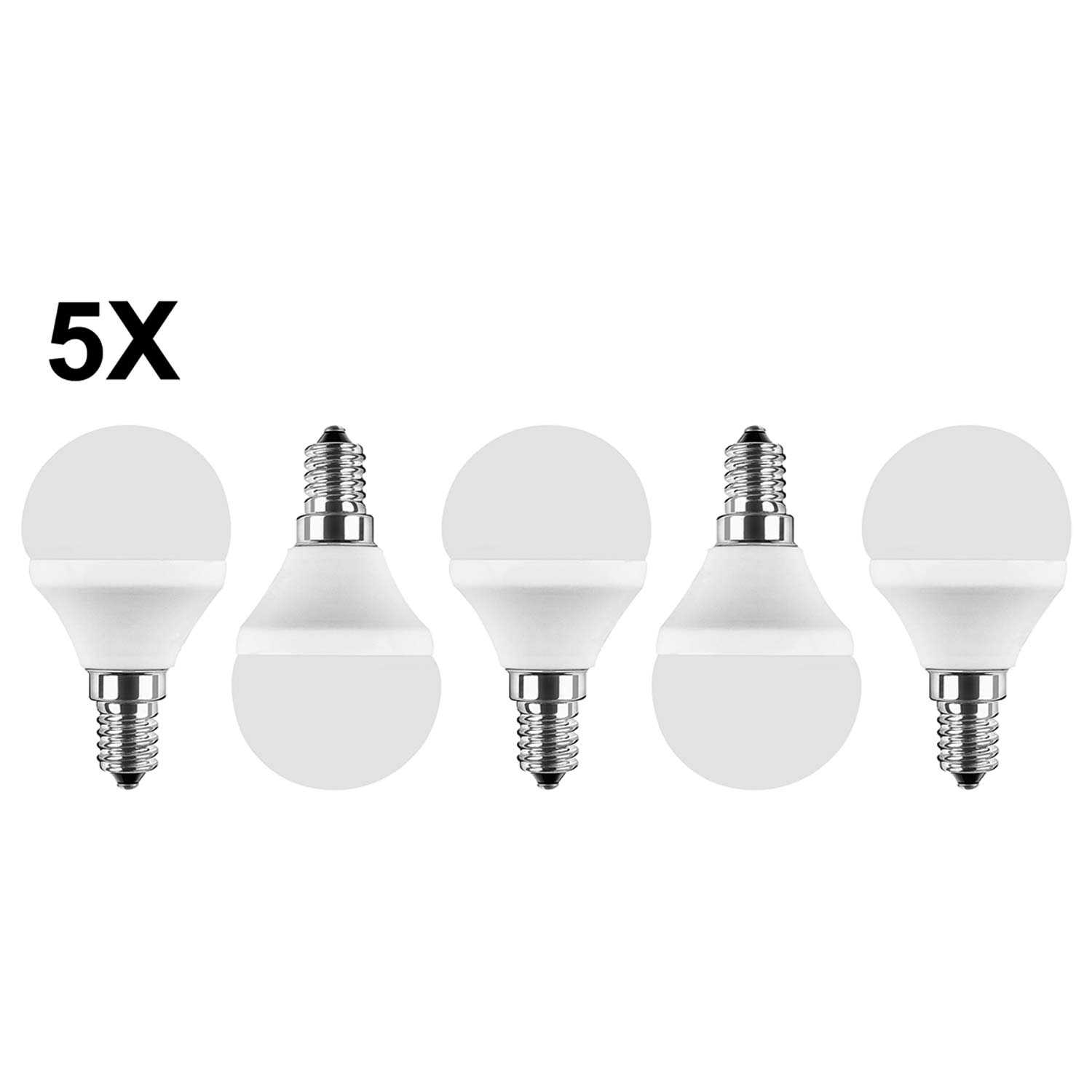 BLULAXA LED SMD Lampen Miniglobe E14 warmweiß 2700K 470lm 5er