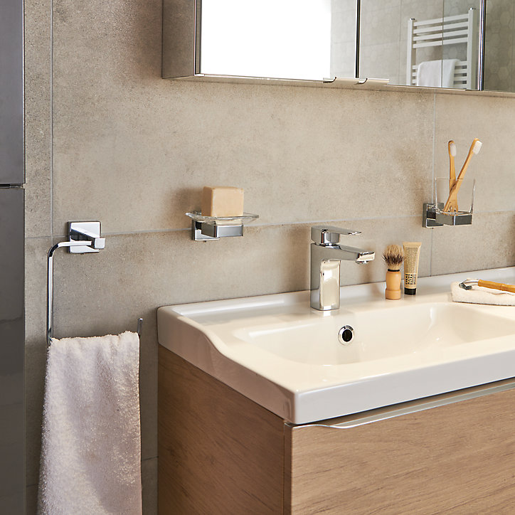 Porte-savon mural verre et chromé GoodHome Alessano