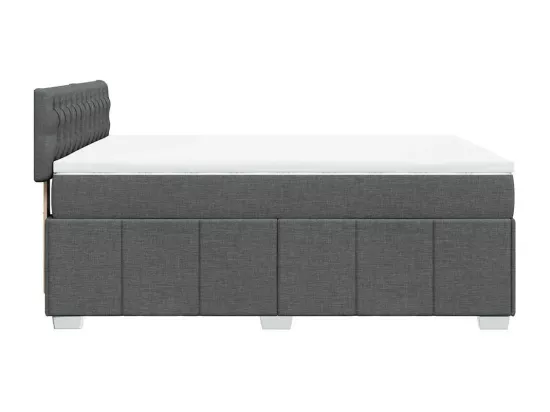 Sommier à lattes de lit avec matelas Gris foncé 140x190cm Tissu