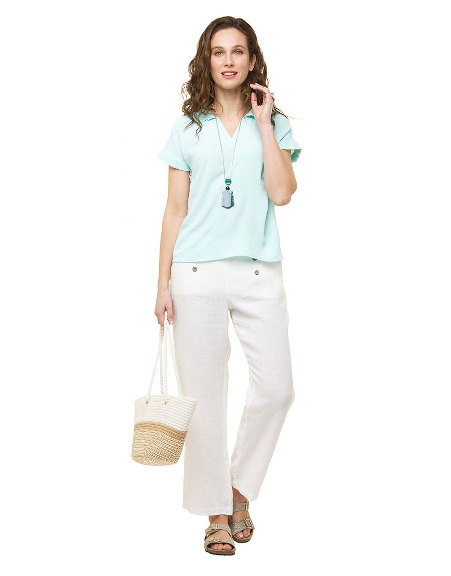 Blouse polo vert menthe