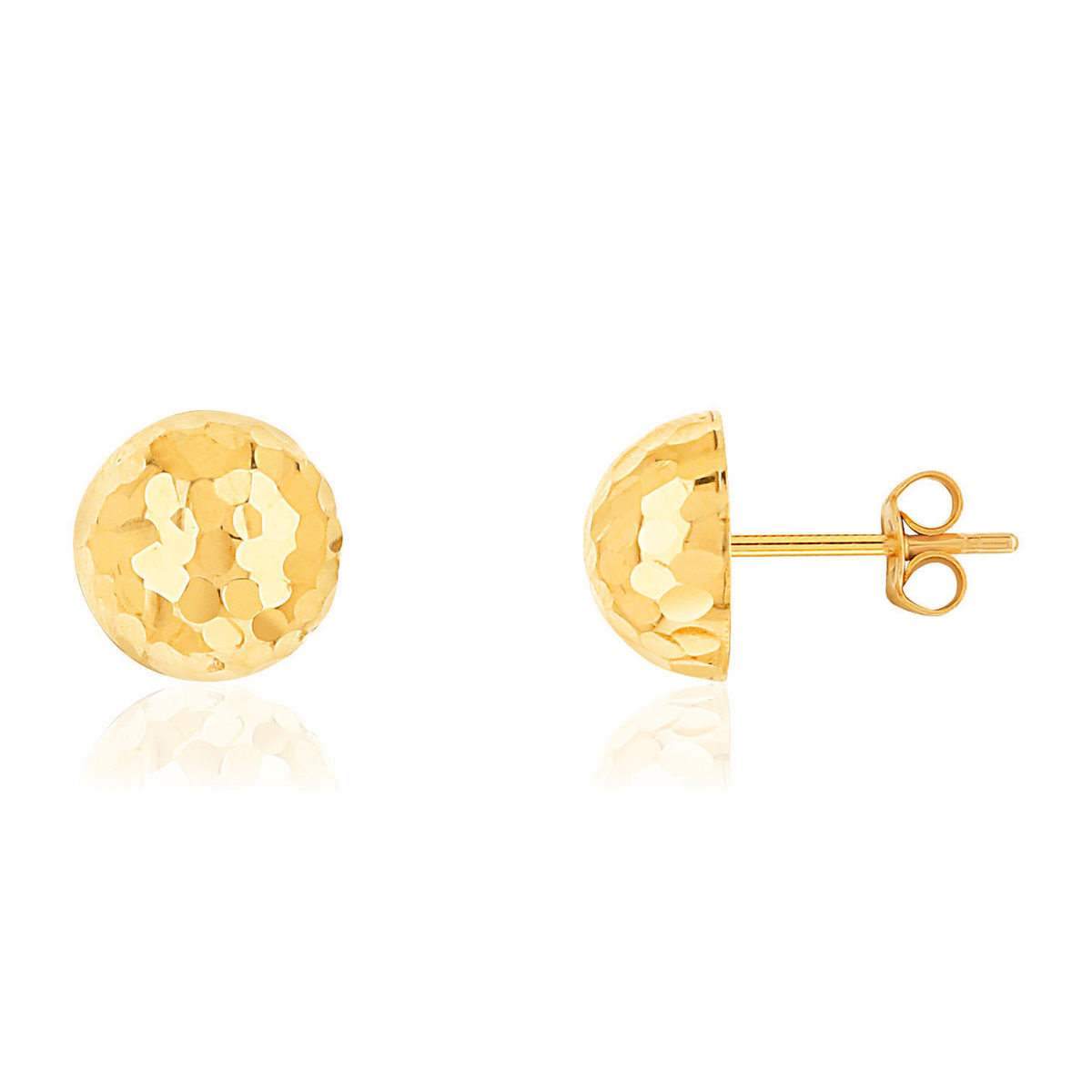 Boucles d'oreilles or 375 jaune martelé