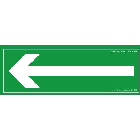 Panneau Flèche Evacuation - fond vert