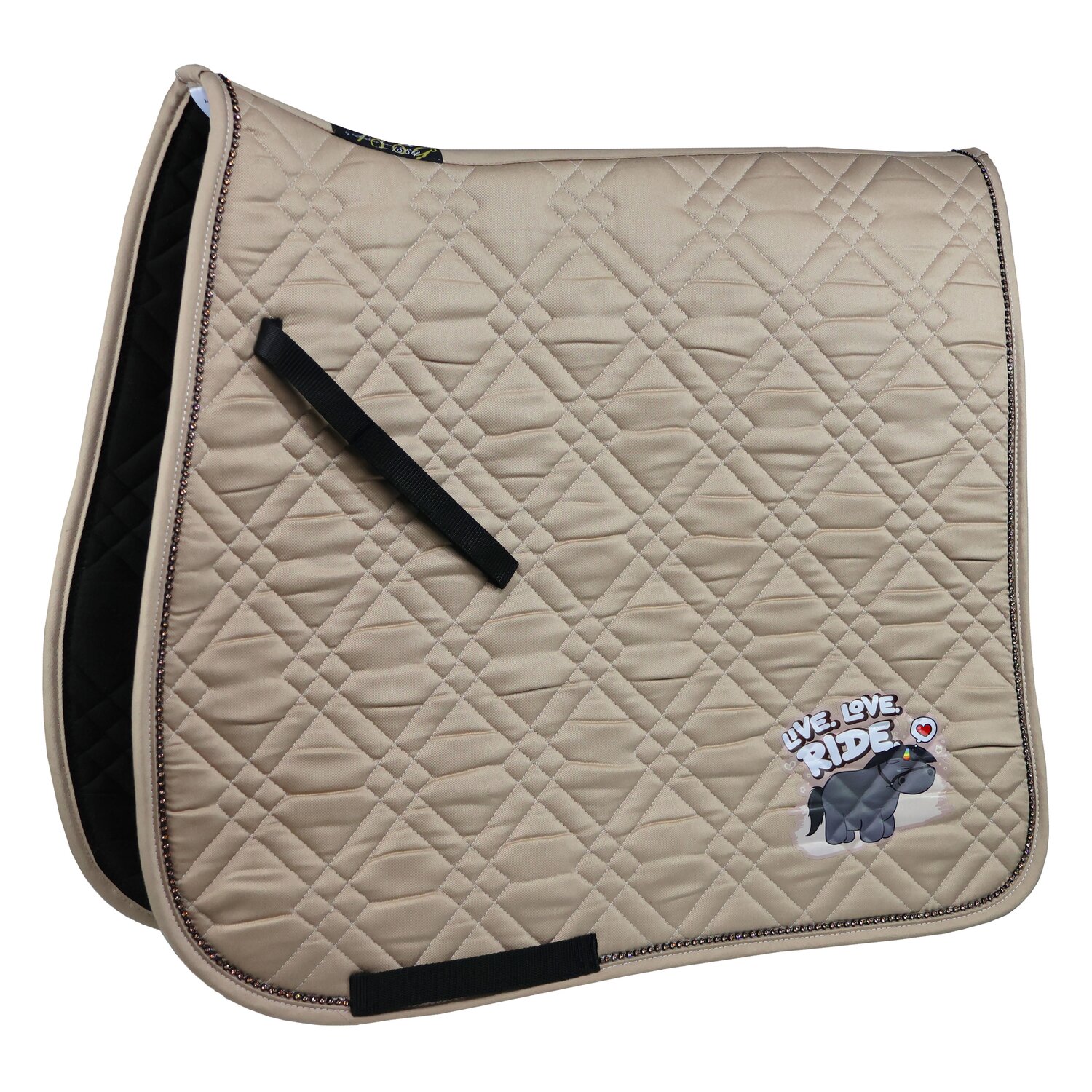 EQUEST Schabracke Cotton Cross Pummel Live Love Ride  - sand