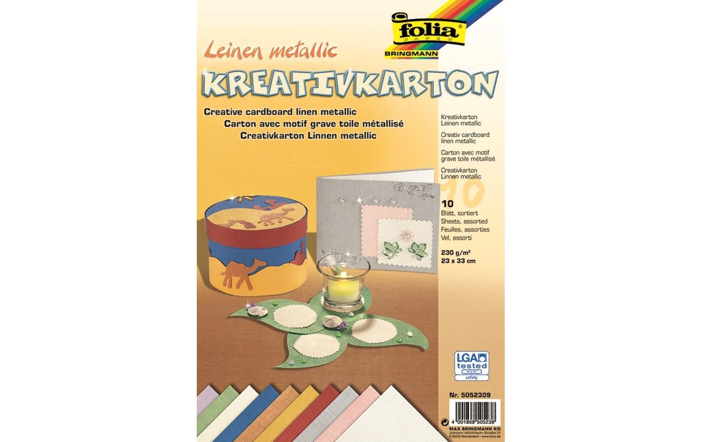 Bastelkarton Leinen MehrfarbigKreativkarton