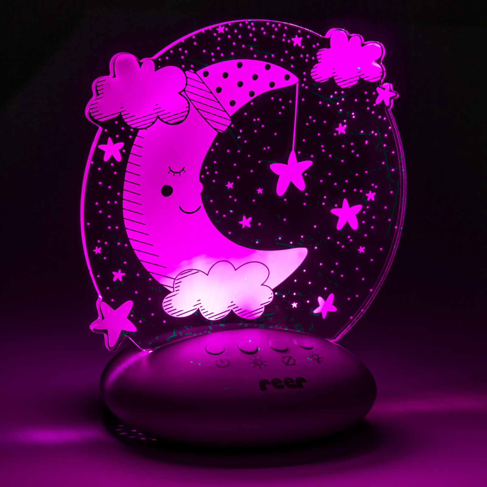 ColourLumy Kinder LED Nachtlicht Baby Bett Licht Nachttisch Lampe mit Farbwechsel / Timer Batteriebetrieben (R52121) - Mond