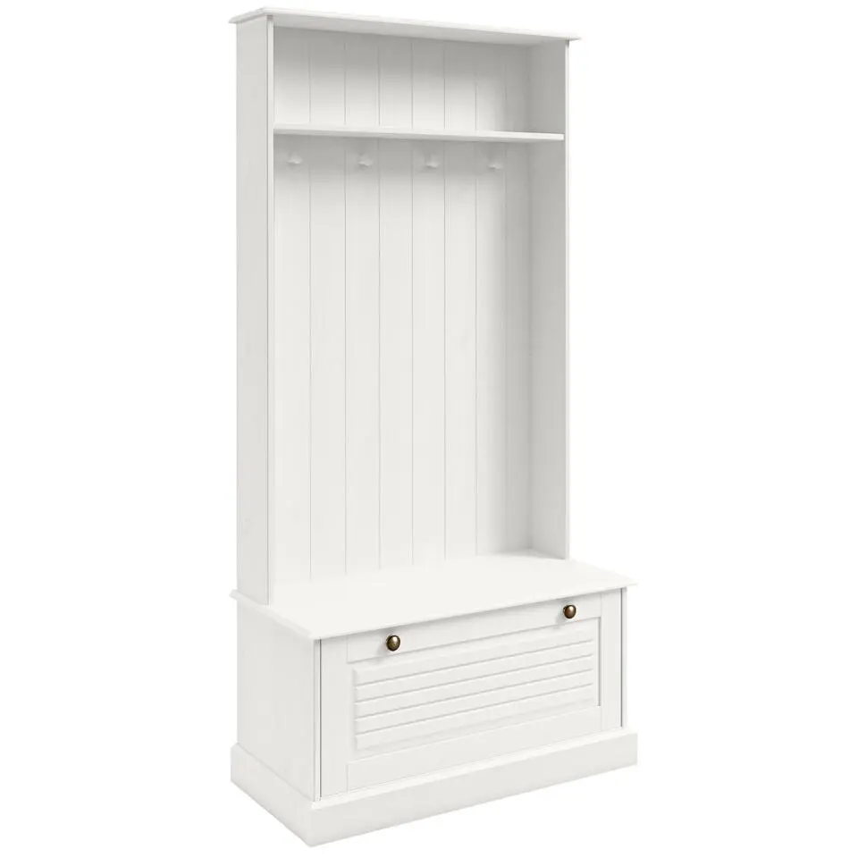 Mille - Garderobe met 1 klepdeur in wit grenen