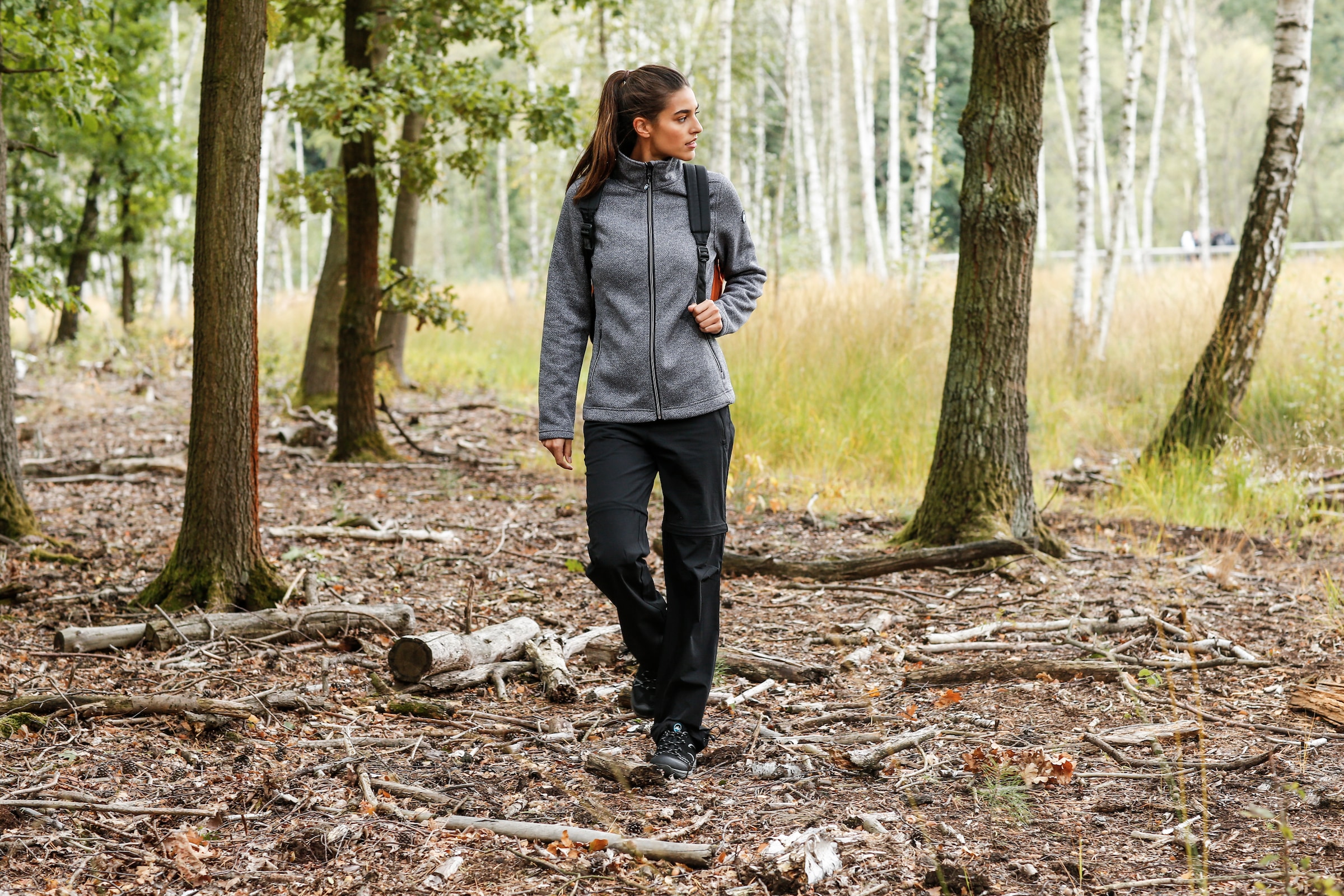 Polarino Strickfleecejacke ohne Kapuze für den Herbst,  aus wärmendem Material,  sportlicher Stil