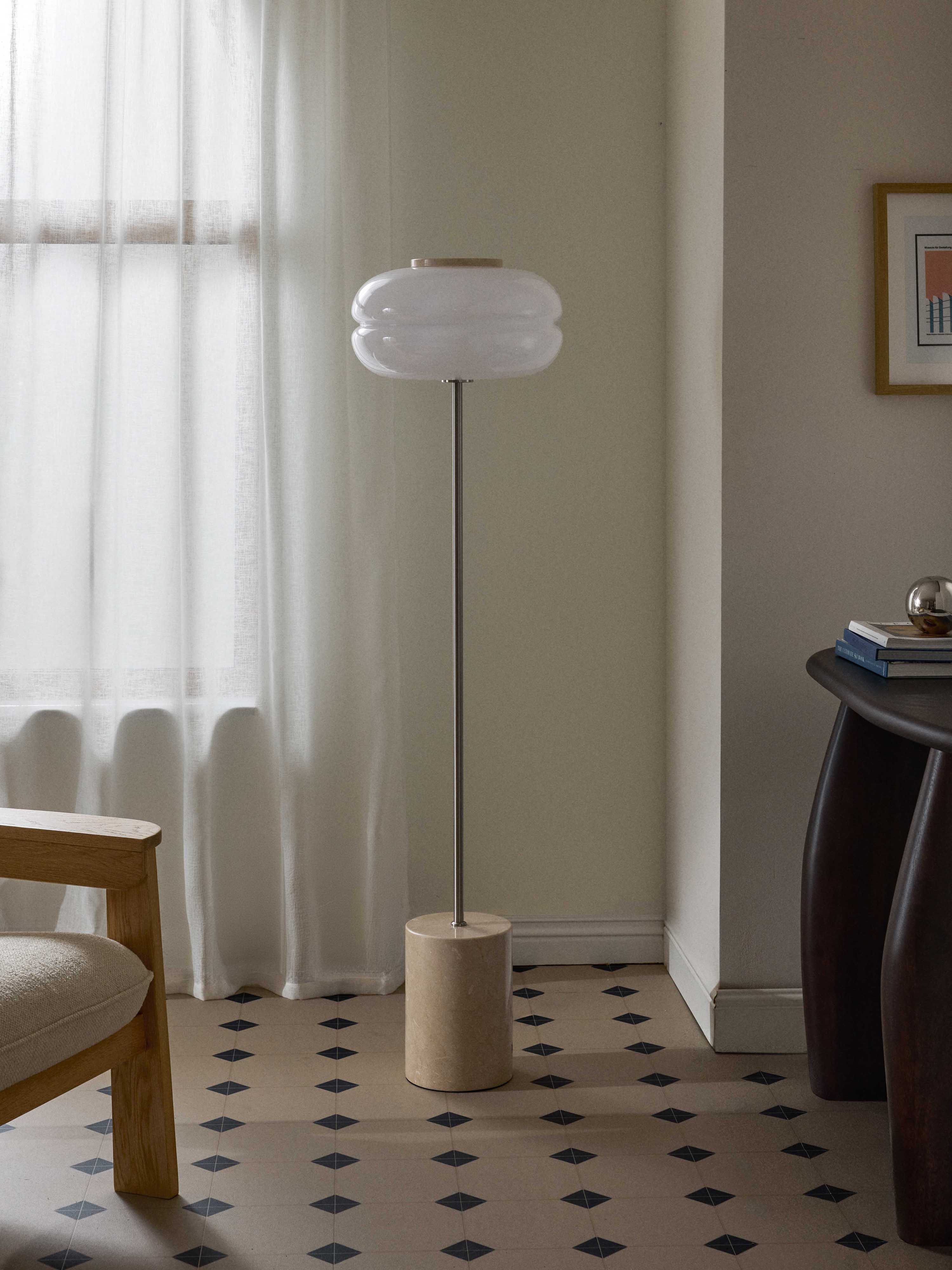 Vloerlamp Bun met marmeren voet
