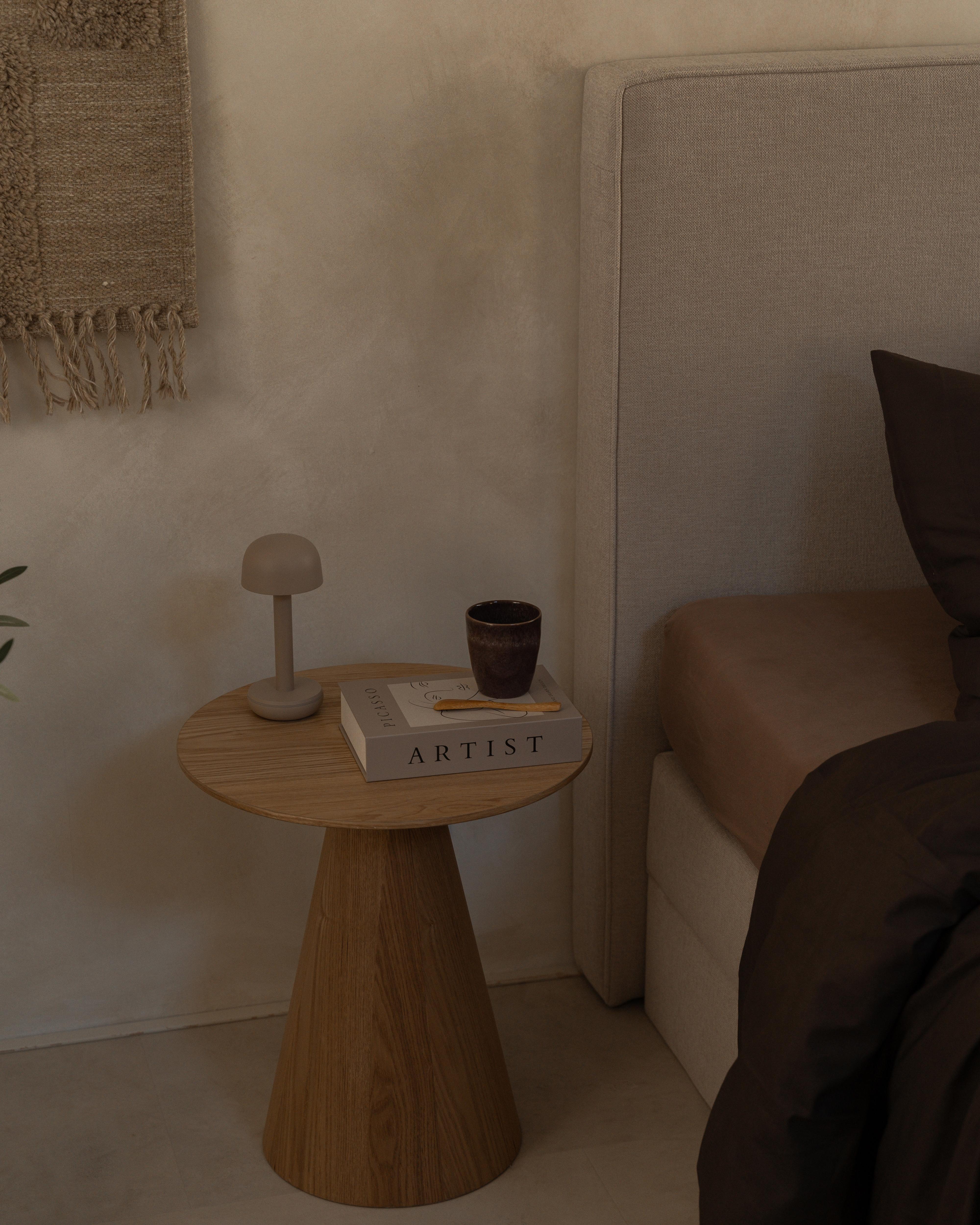 Boxspring met opbergruimte Stof MINISTER 180 x 200 cm Lichtbeige