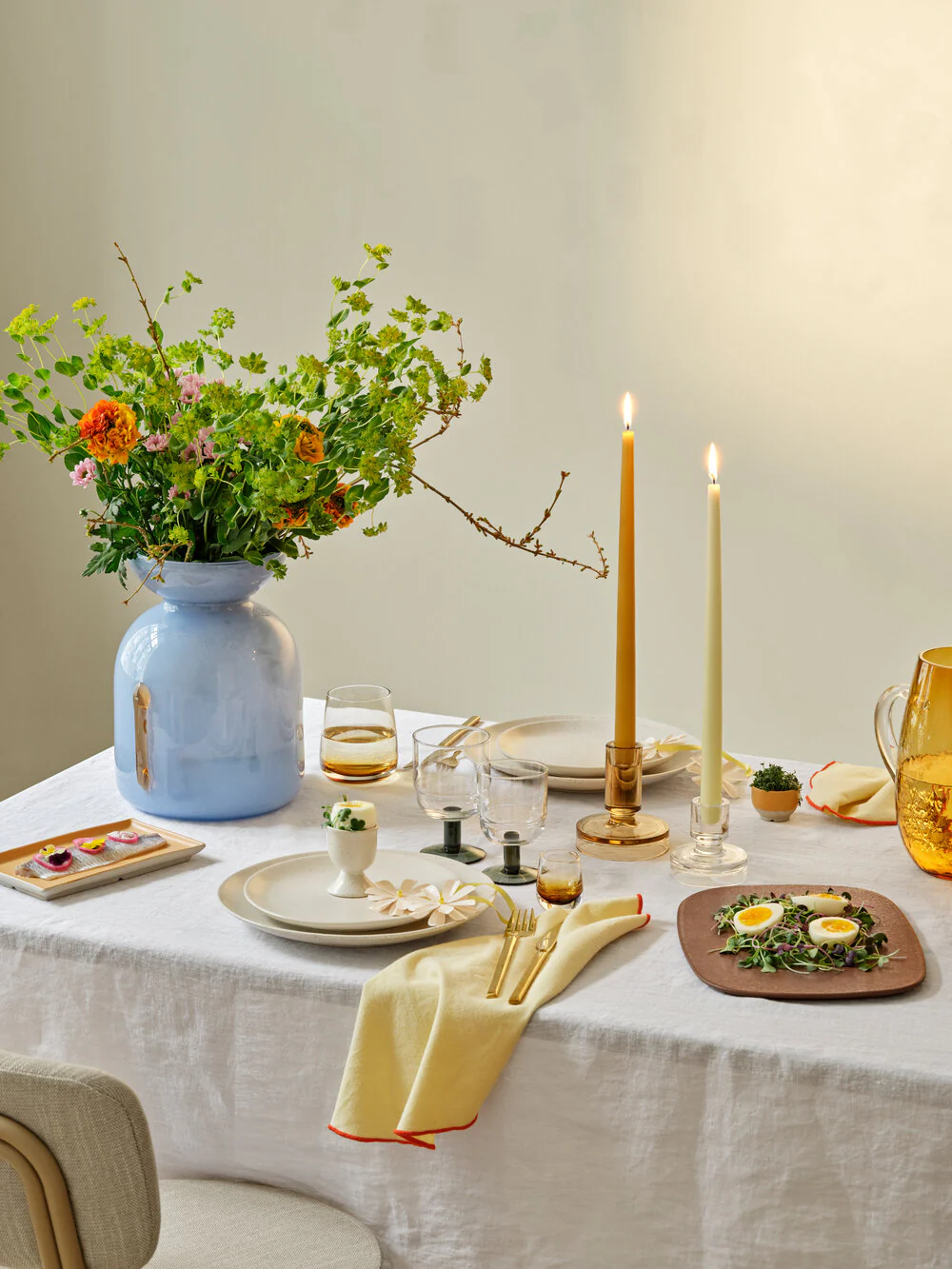 Broste Copenhagen  Nordic Vanilla desserttallerken, stentøj, creme - Ø22 cm