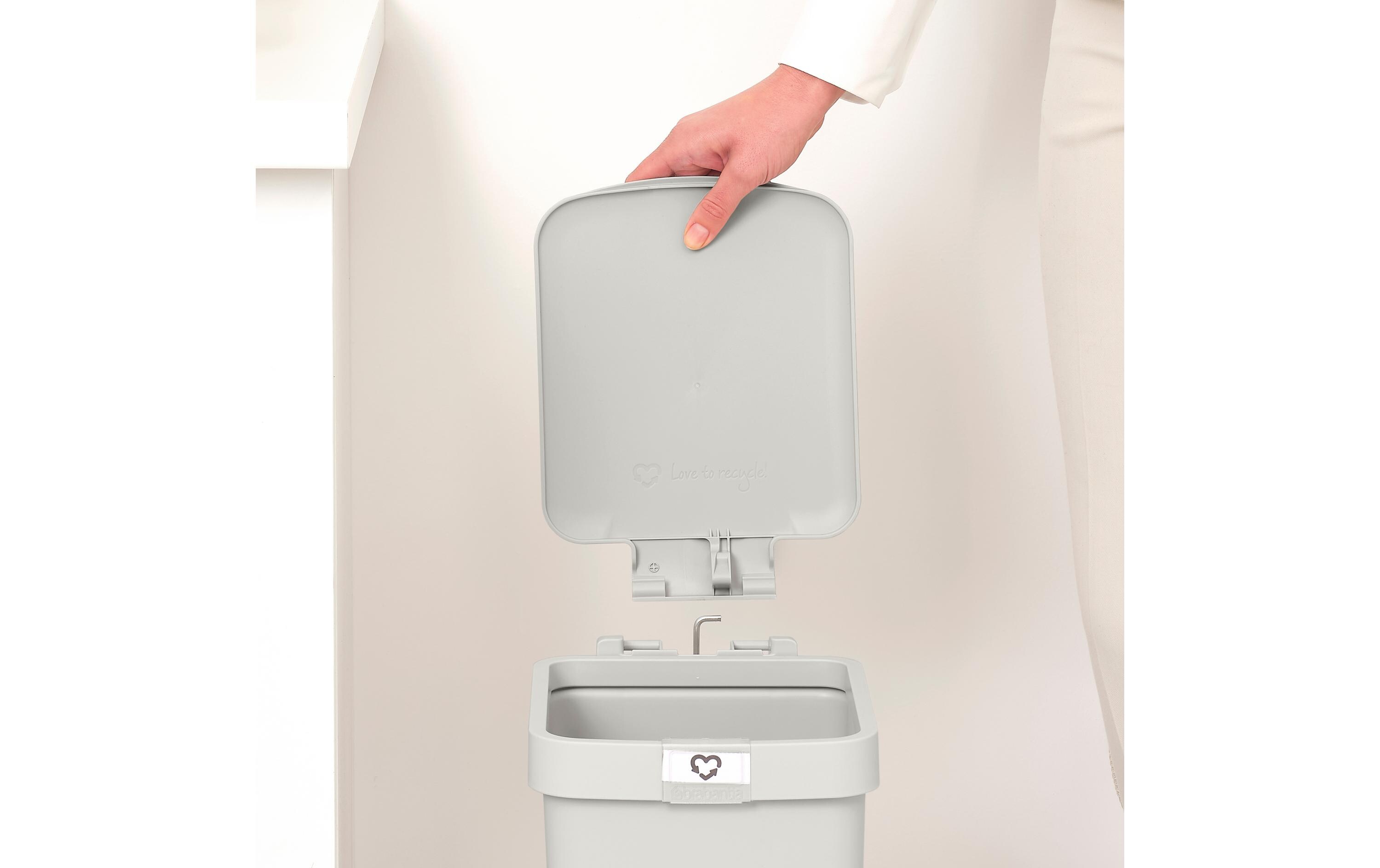 Recyclingbehälter StepUp 10 l, HellgrauTreteimer für Recyclingmaterialien