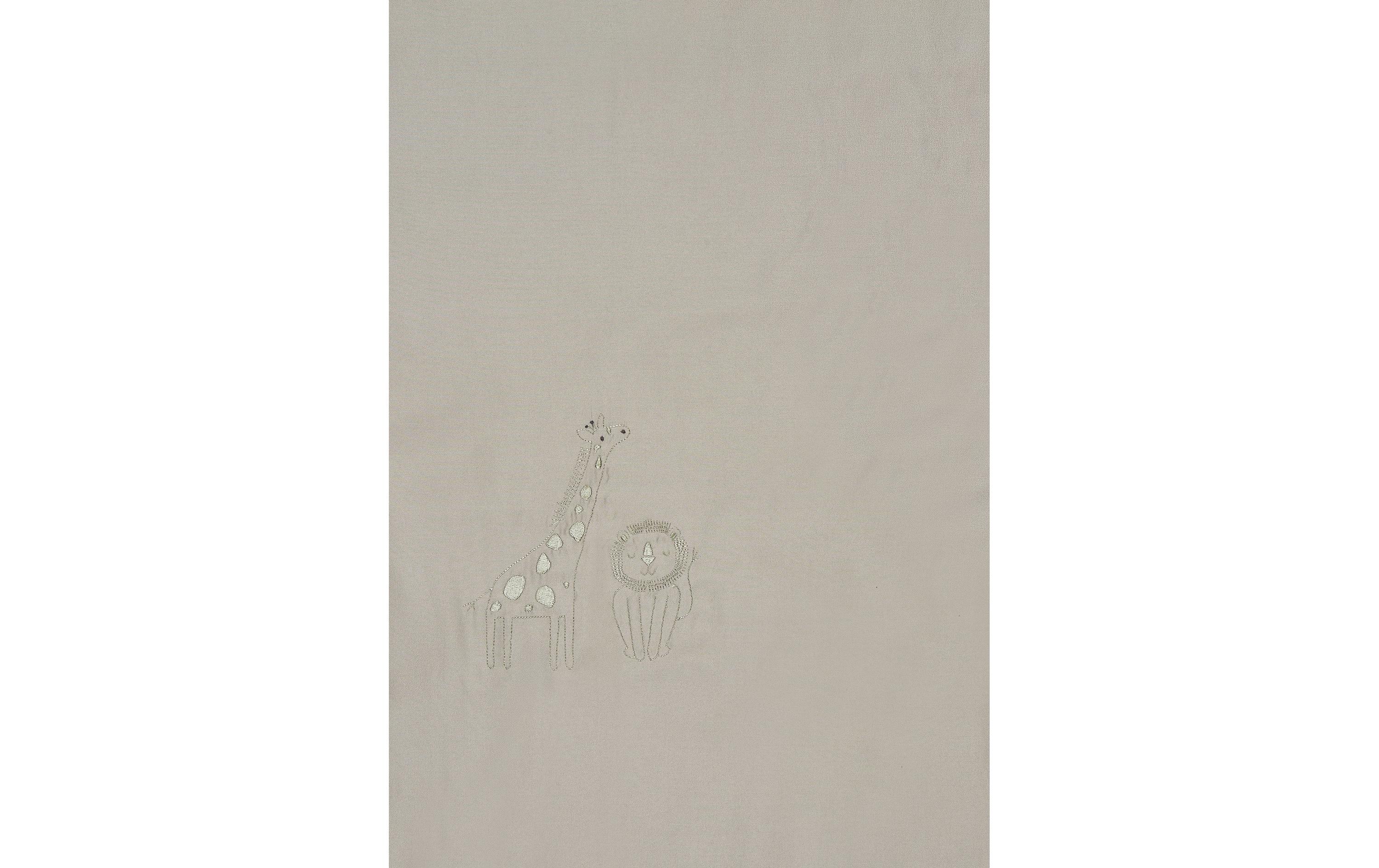 Schlafdecke Safari GrauBabydecke UV Schutz Giraffe und Löwe