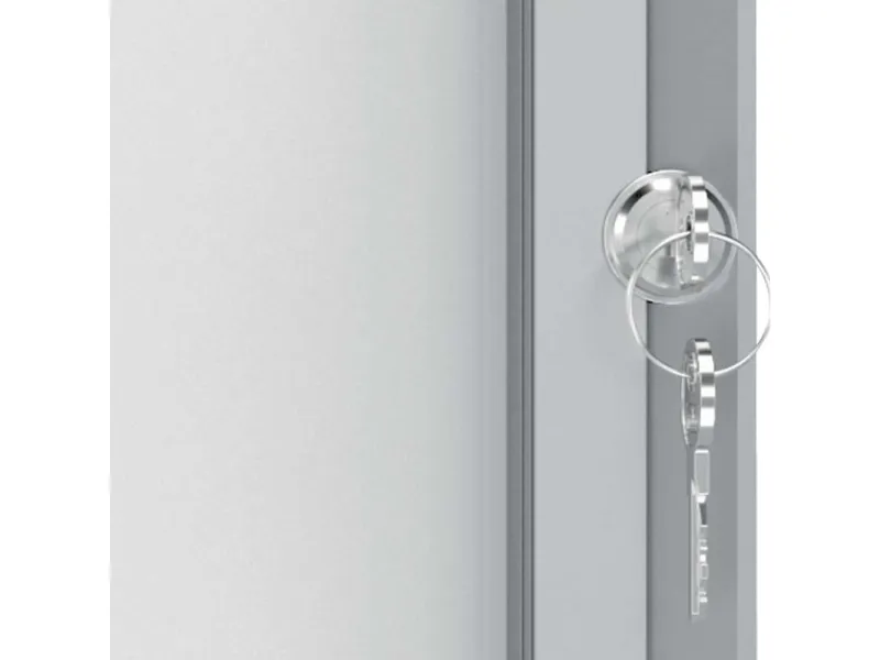Nobo Premium Plus udendørs magnetisk låsbart opslagsskab med hængslet låge 8xA4 Hvid