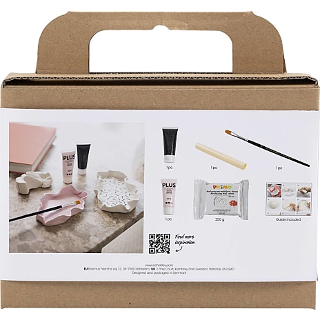 Mini DIY kit modellering skål - lyserød og sort
