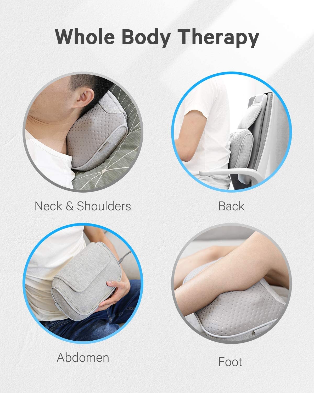 Naipo Shiatsu Nacken- und Rückenmassagegerät Massagekissen - Knetmassage mit Hitze, Deep Tissue Stuhl Massagegeräte für den unteren Rücken, Schultern, Wade, Körper