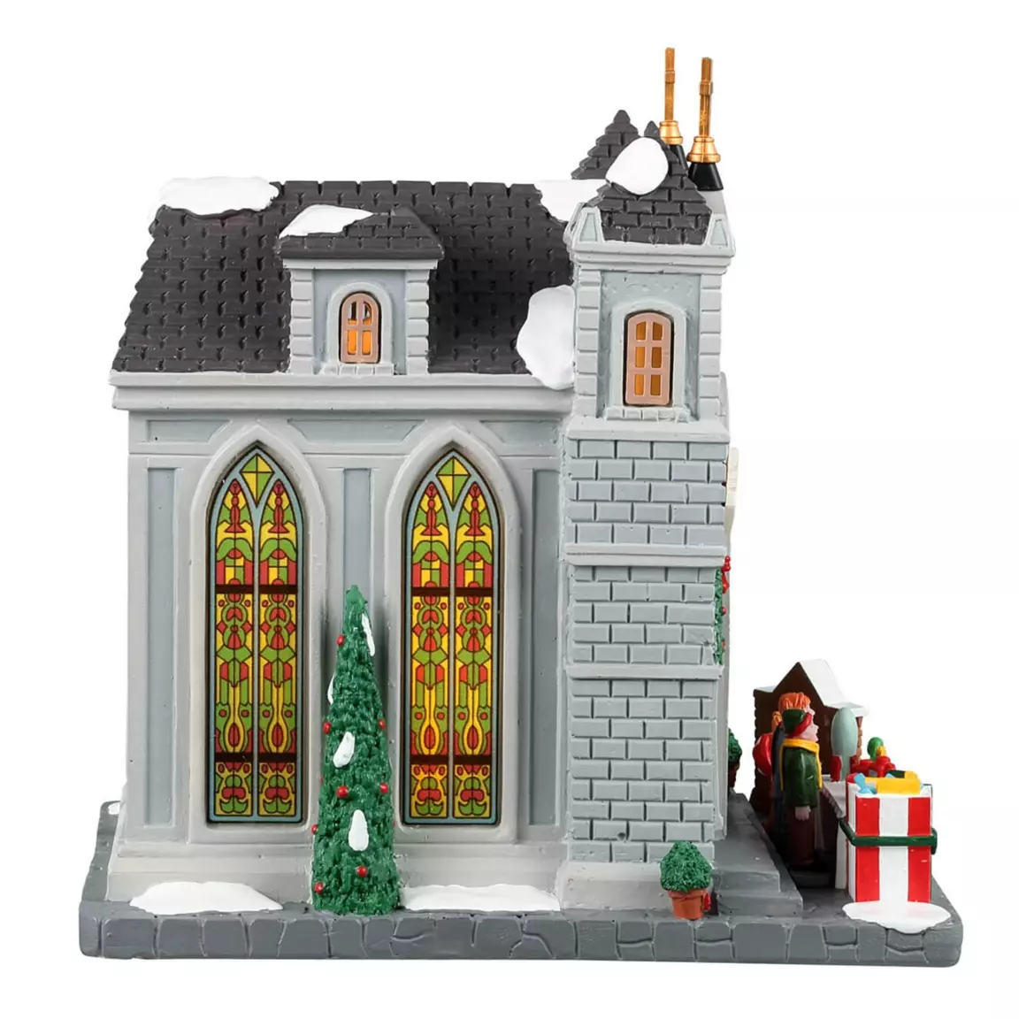 Village de Noël Lemax à piles lumineux Eglise de la trinité de Caddington