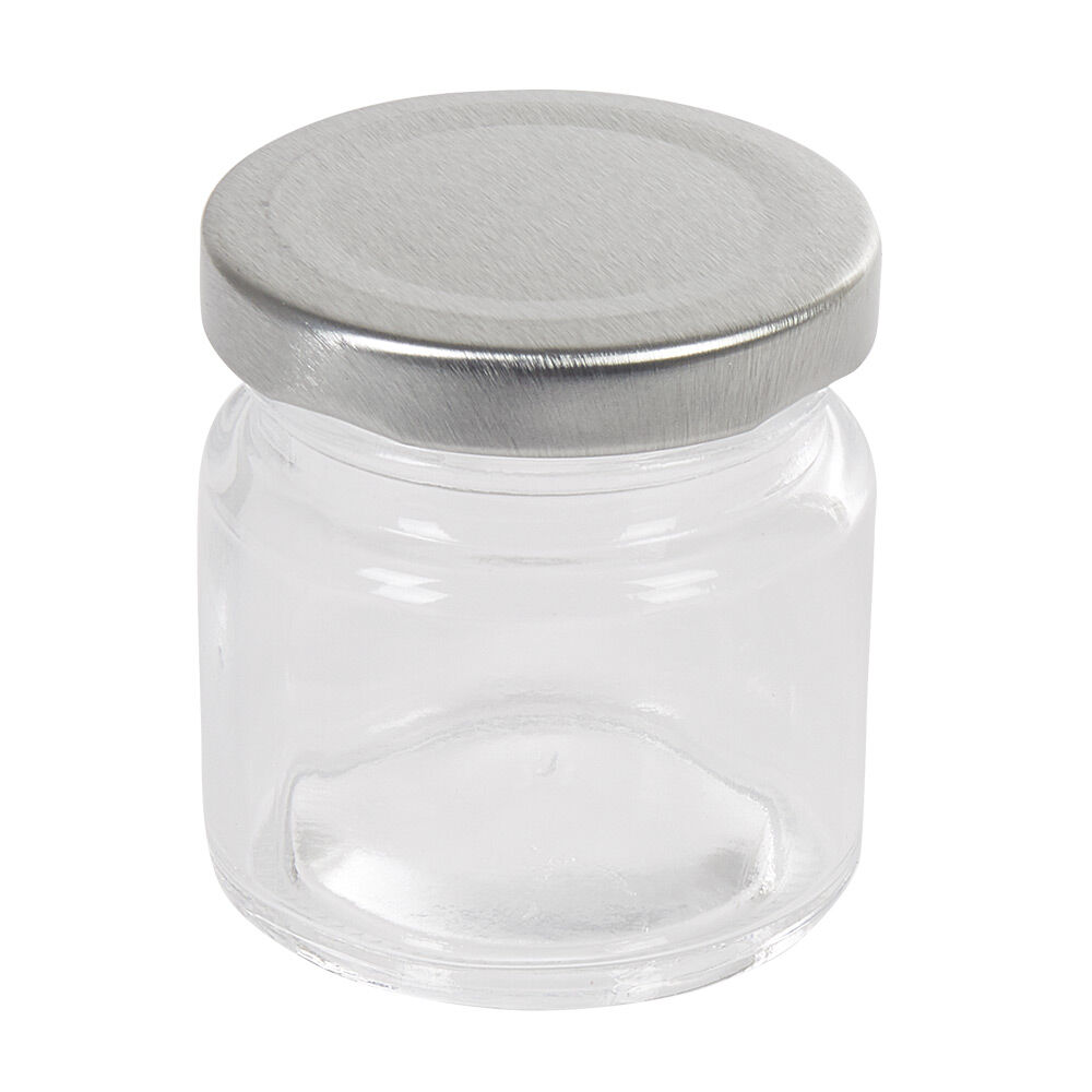 Pot à dragées en verre avec bouchon métal x6
