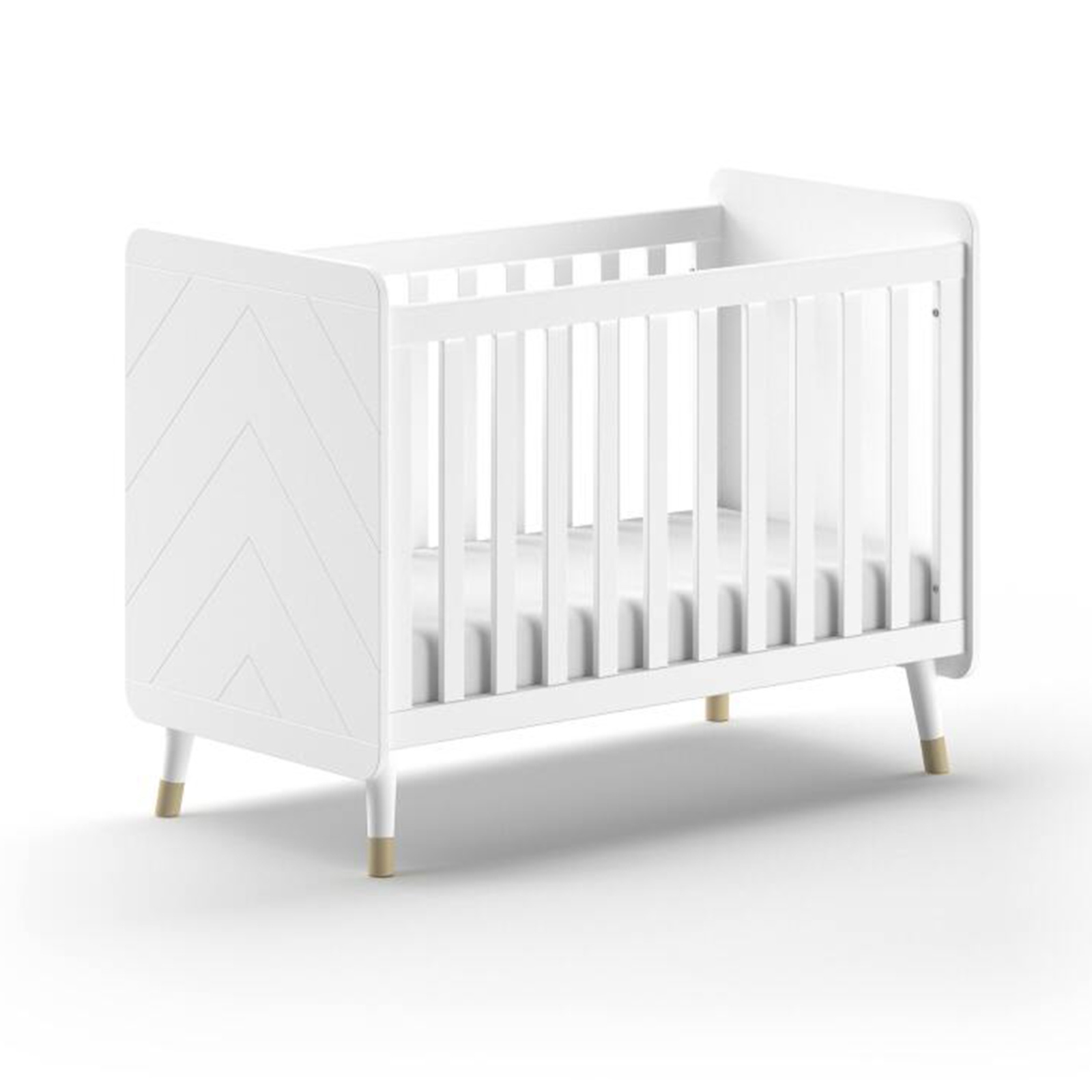 Babybett BILLY - weiß - verstellbares Lattenrost - 60x120 cm