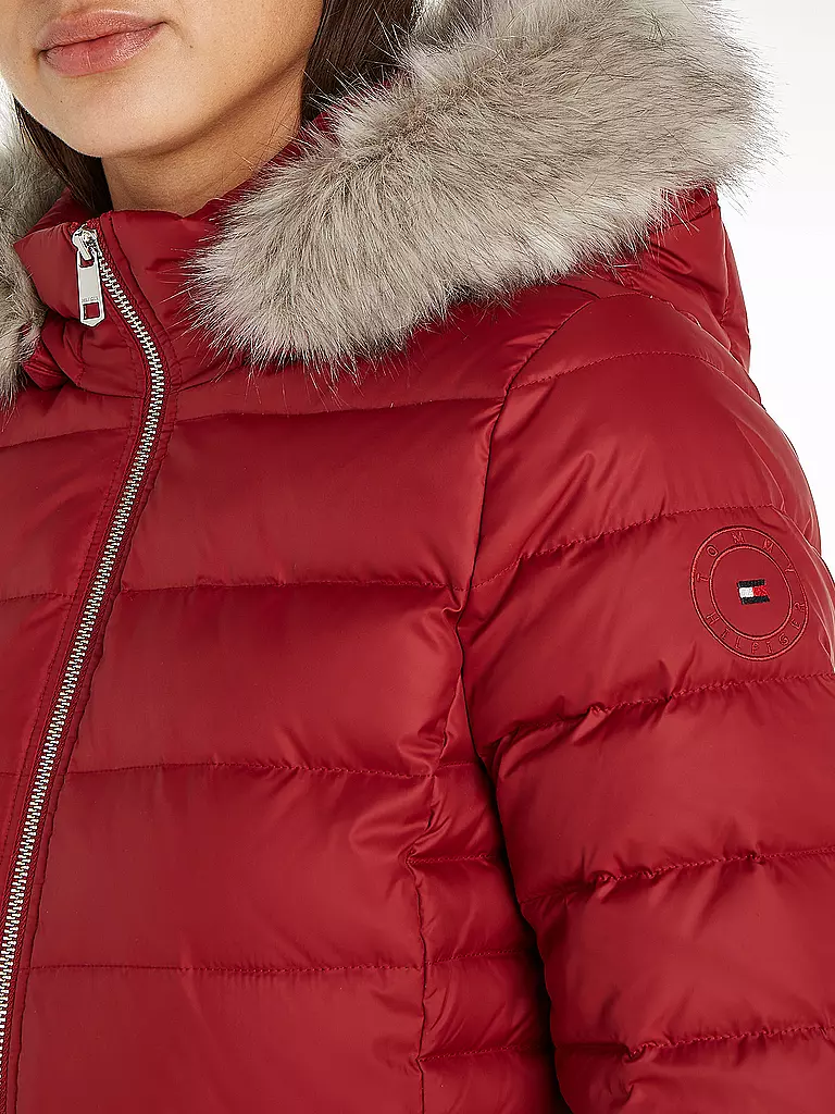 TOMMY HILFIGER Daunensteppjacke dunkelrot