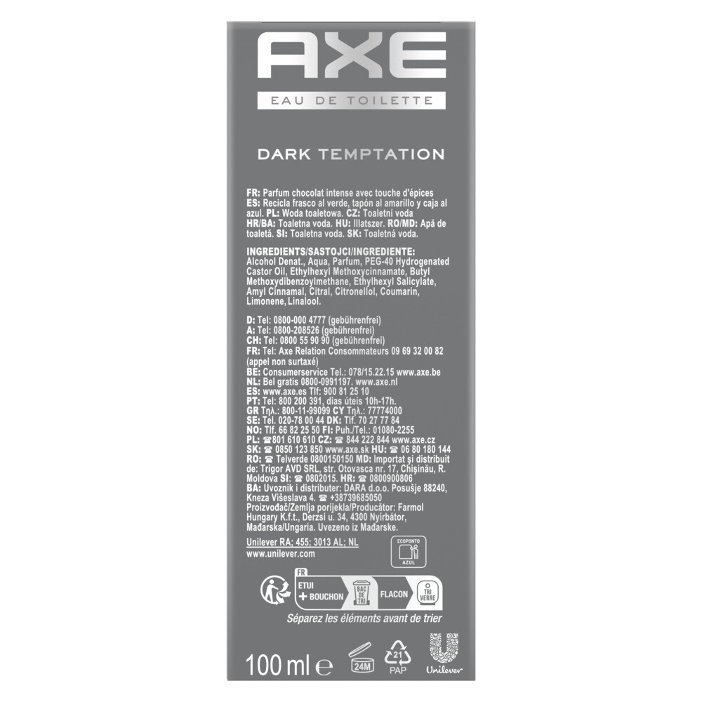 4x Axe Dark Temptation Eau de Toilette Spray100 ml