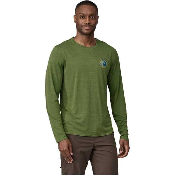 T-shirt randonnée PATAGONIA M'S L/S CAP COOL DAILY GRAPHIC SHIRT UNITY FITZ: TERRAIN GREEN X-DYE