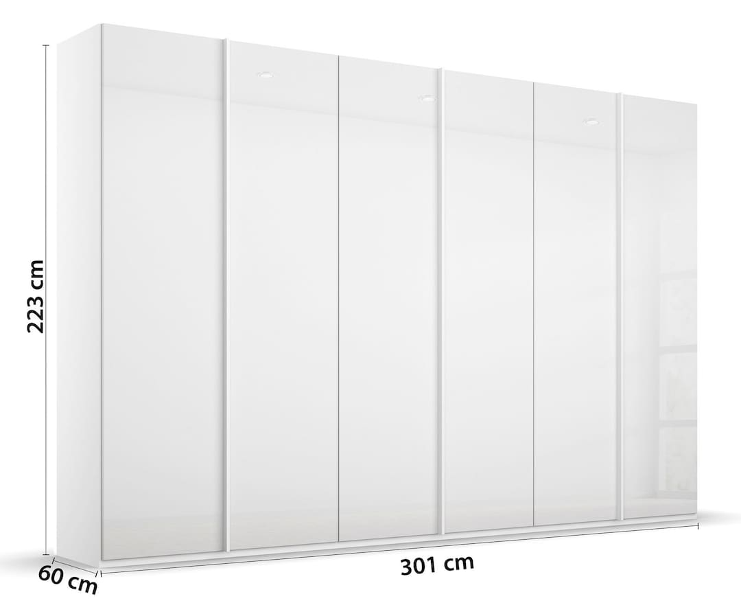 Kleiderschrank SKAT Kristallweiß/ Glas Kristallweiß