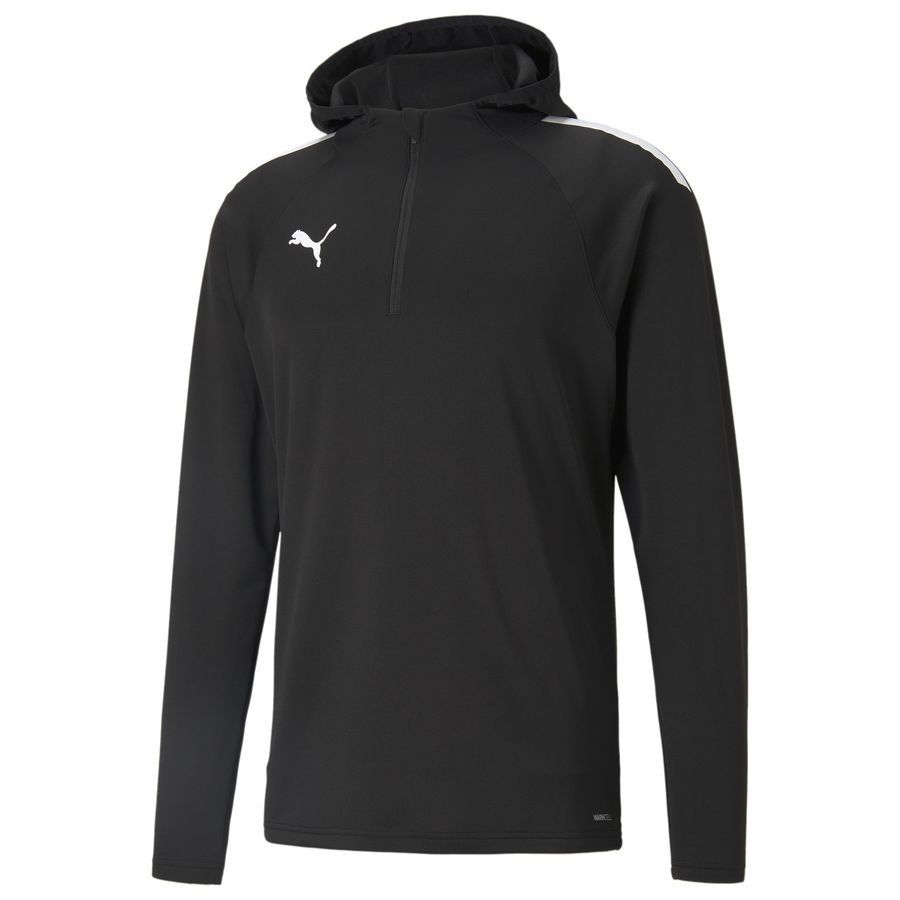 PUMA Maillot d'Entraînement teamLIGA Fleece avec capuche - Noir/Blanc