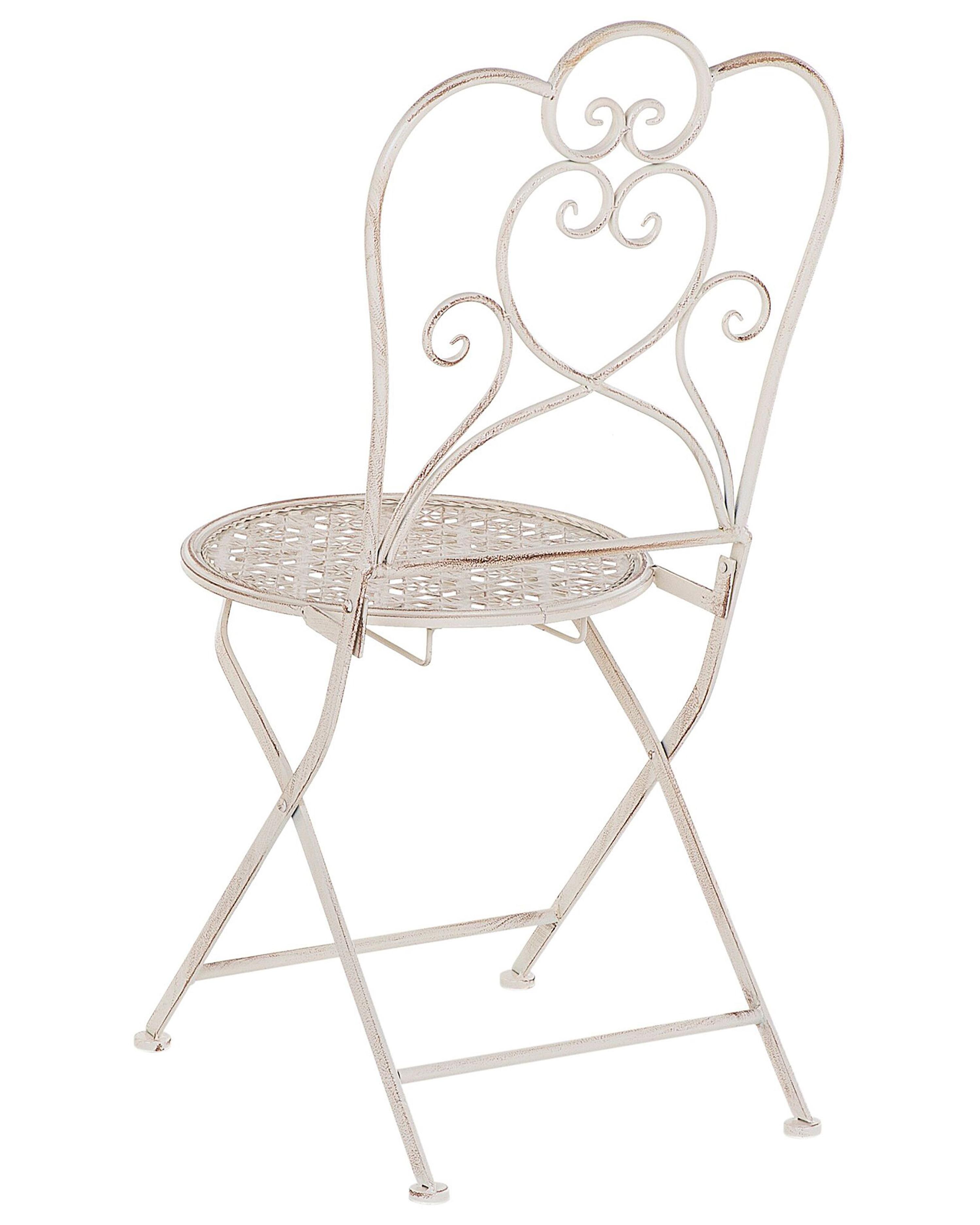 Set van 2 tuinstoelen TRIESTE inklapbaar Metaal Lichtbeige