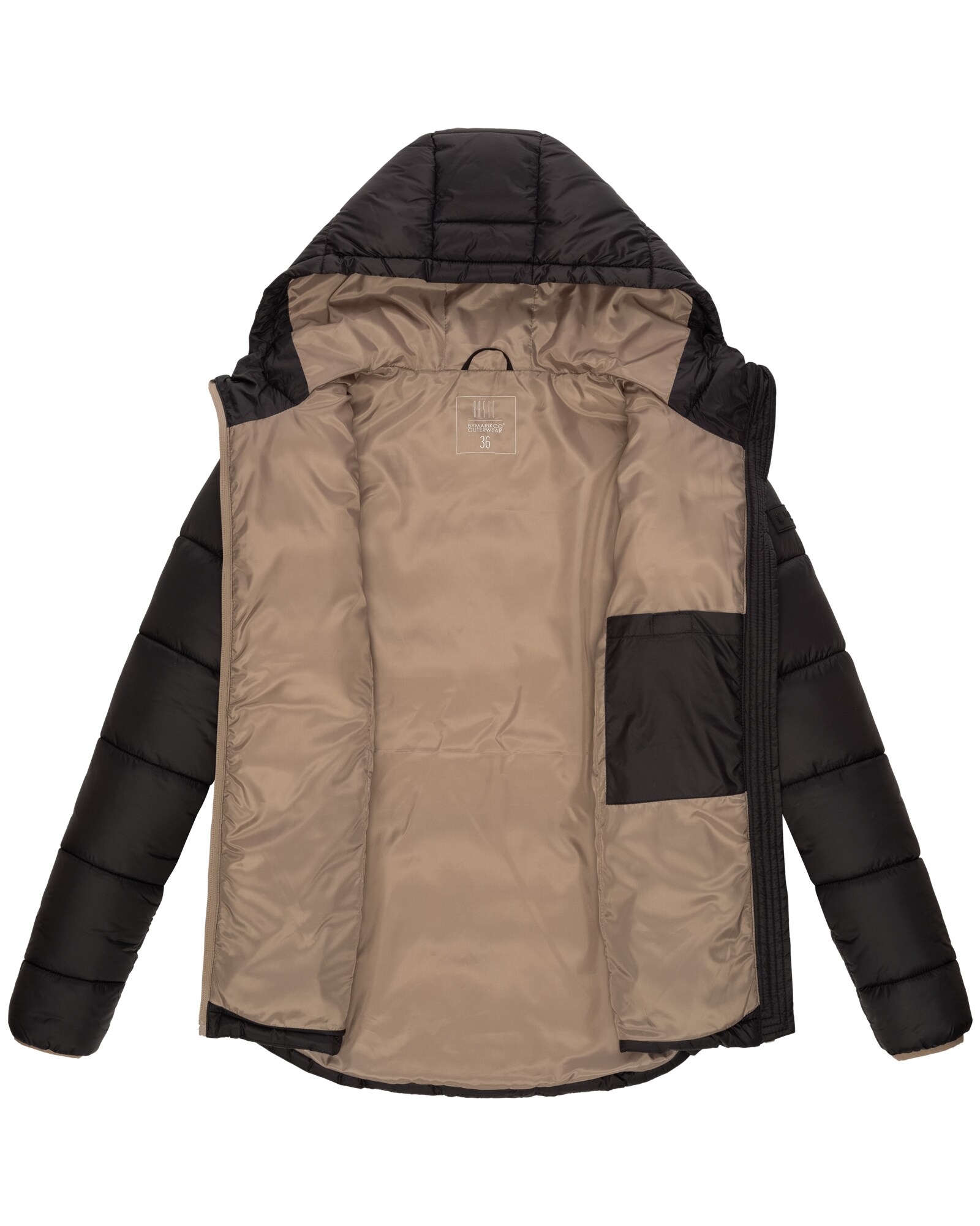 MARIKOO Damen Jacke Steppjacke Übergangsjacke Stepp Herbst gesteppt mit Kapuze Leandraa