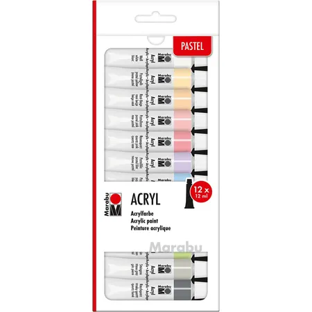 Marabu Acrylfarben Set PASTEL, 12 x 12 ml