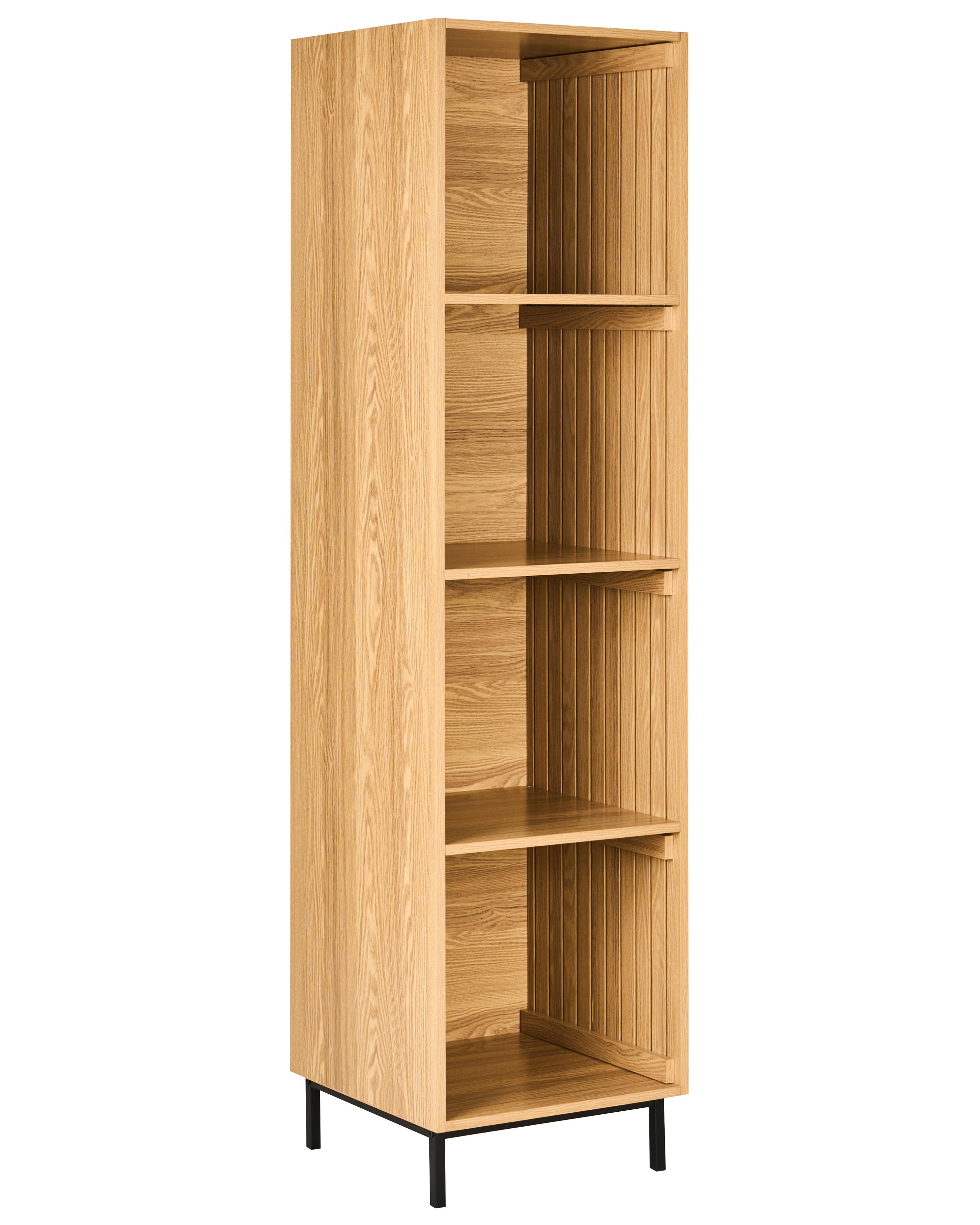 Open kast met 9 planken LEANDRO Lichtbruin