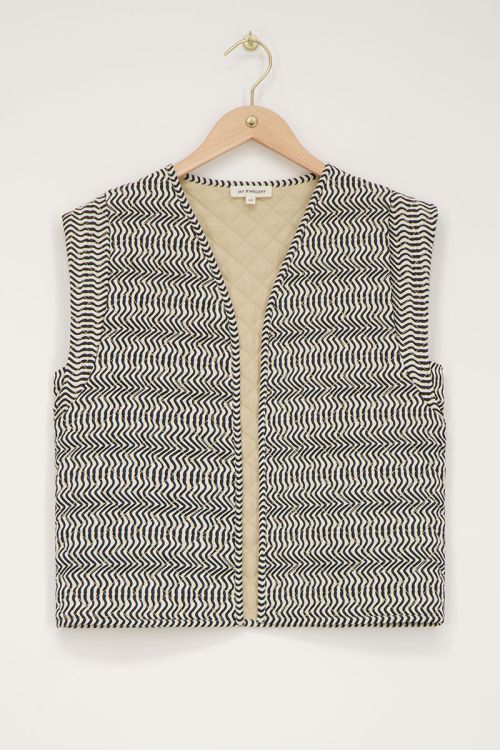 Zwart-wit gilet met swirl