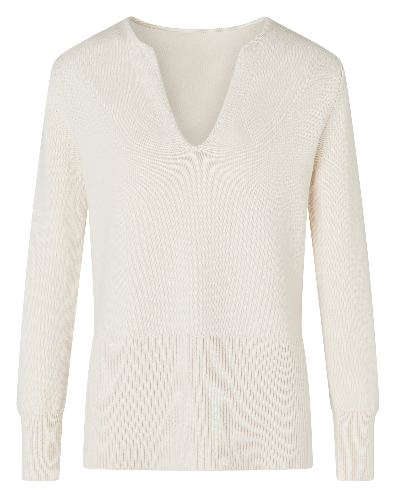 NALANI - Pull col V en laine mélangée | Blanc