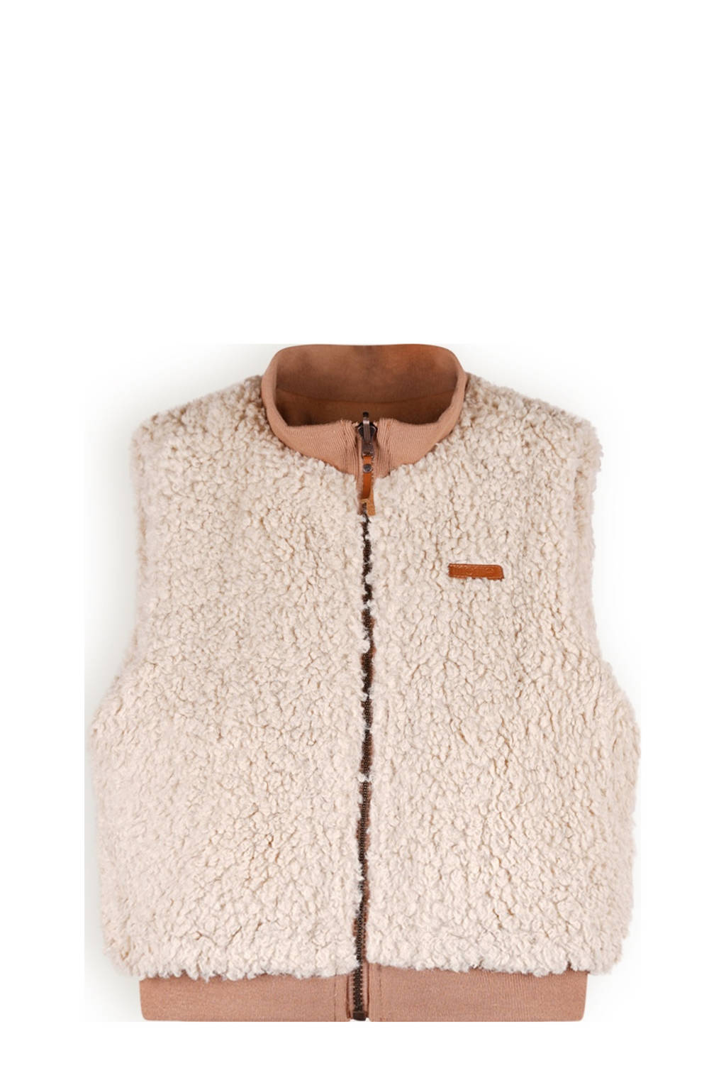NONO reversible teddy bodywarmer Kenna ecru/lichtbruin