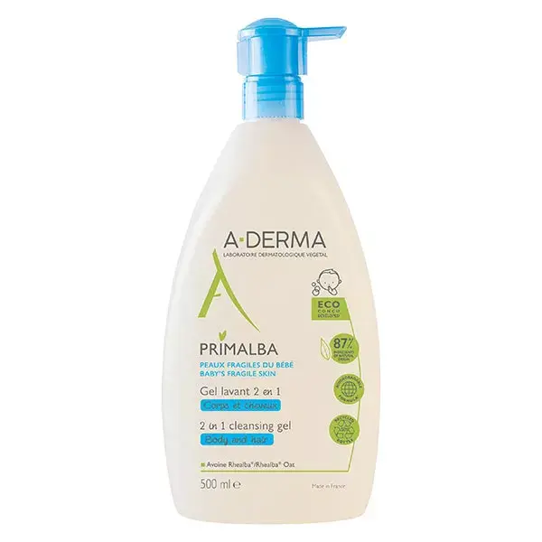 Gel de banho para bebês A-Derma Primalba 2 em 1 500ml
