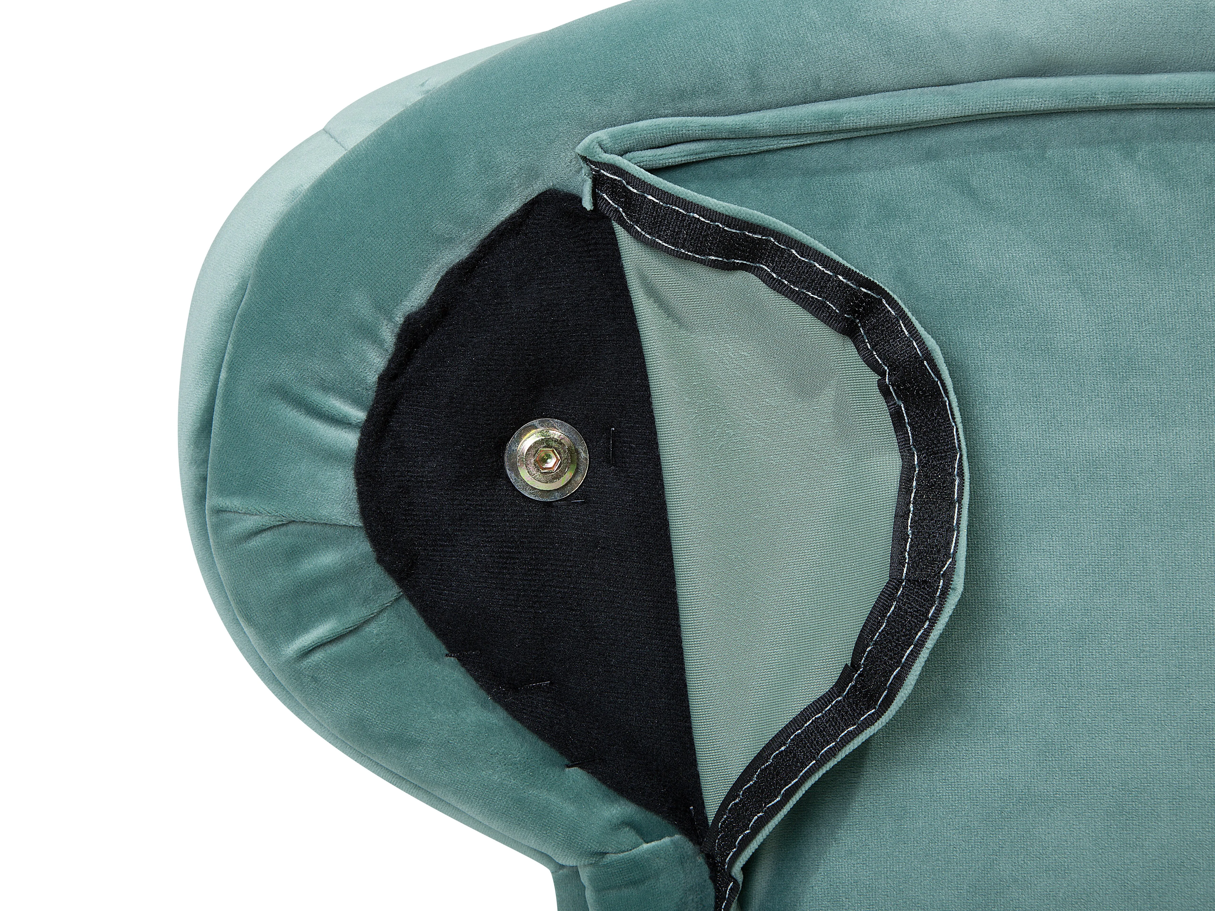 Rechtszijdige chaise longue NIMES Fluweel Mintgroen