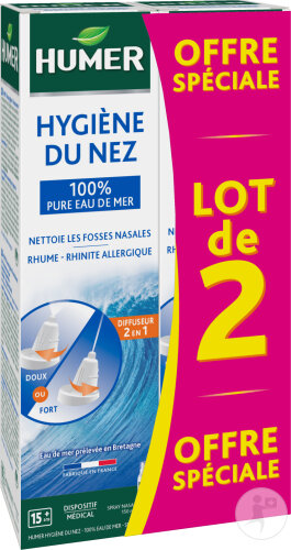 Humer Hygiène Du Nez Eau De Mer Hygiène Spray 2x150ml
