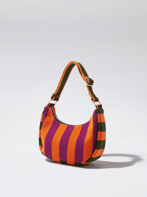 Bolsa de ombro listrada - Laranja