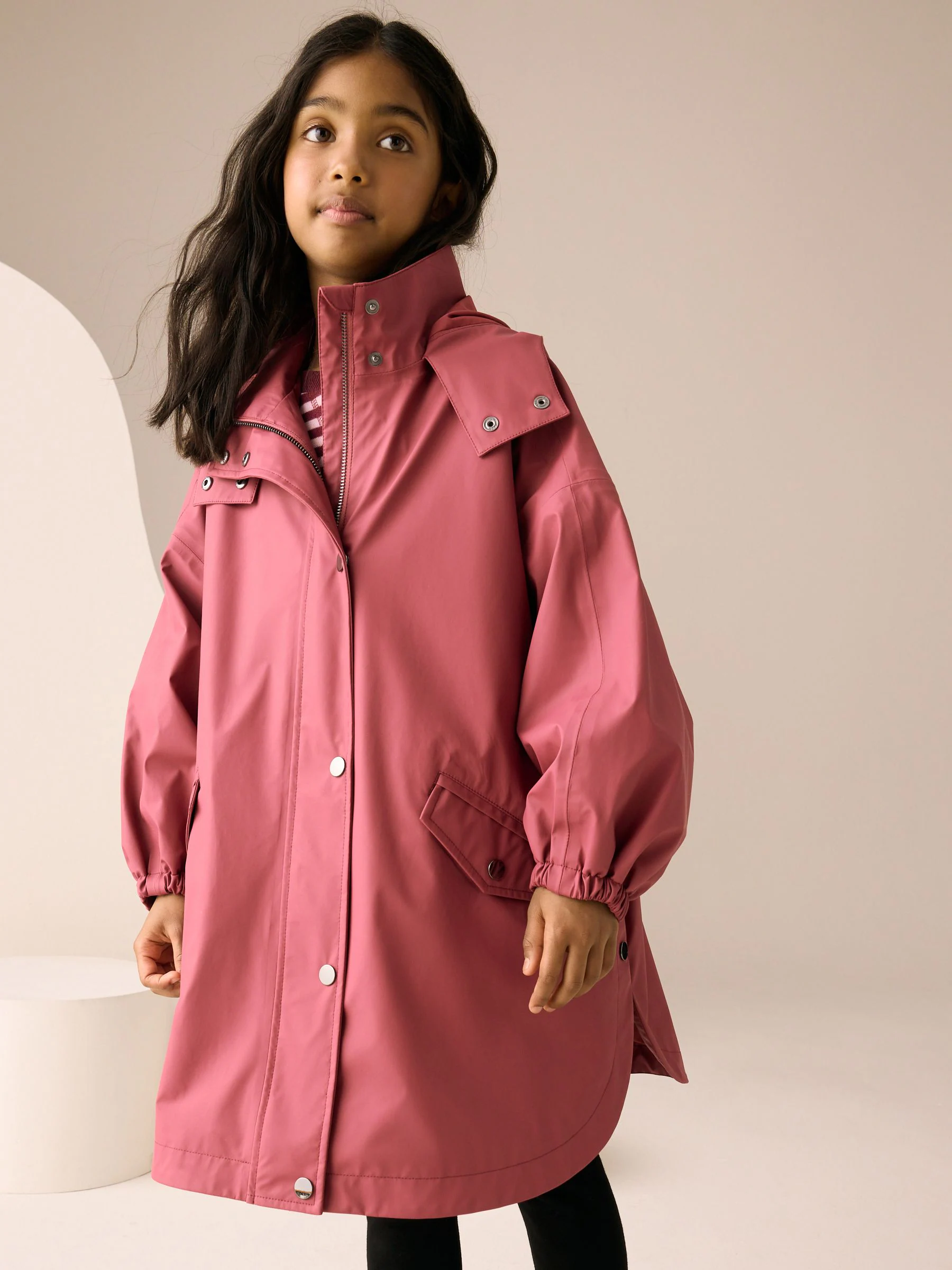 Bessenrood - Waterdichte frambooskleurige trenchcoat (3-16jr)
