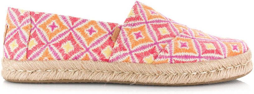 TOMS Espadrilles Dames Alpargata R Print Maat: 37 Materiaal: Textiel Kleur: Roze