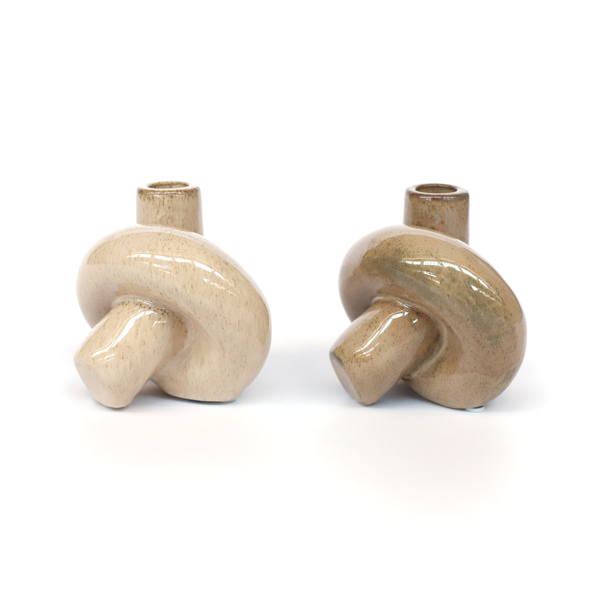 Kerzenhalter 'Knoten', beige, H 11 cm, B 12 cm, L 10,5 cm von fischer's lagerhaus