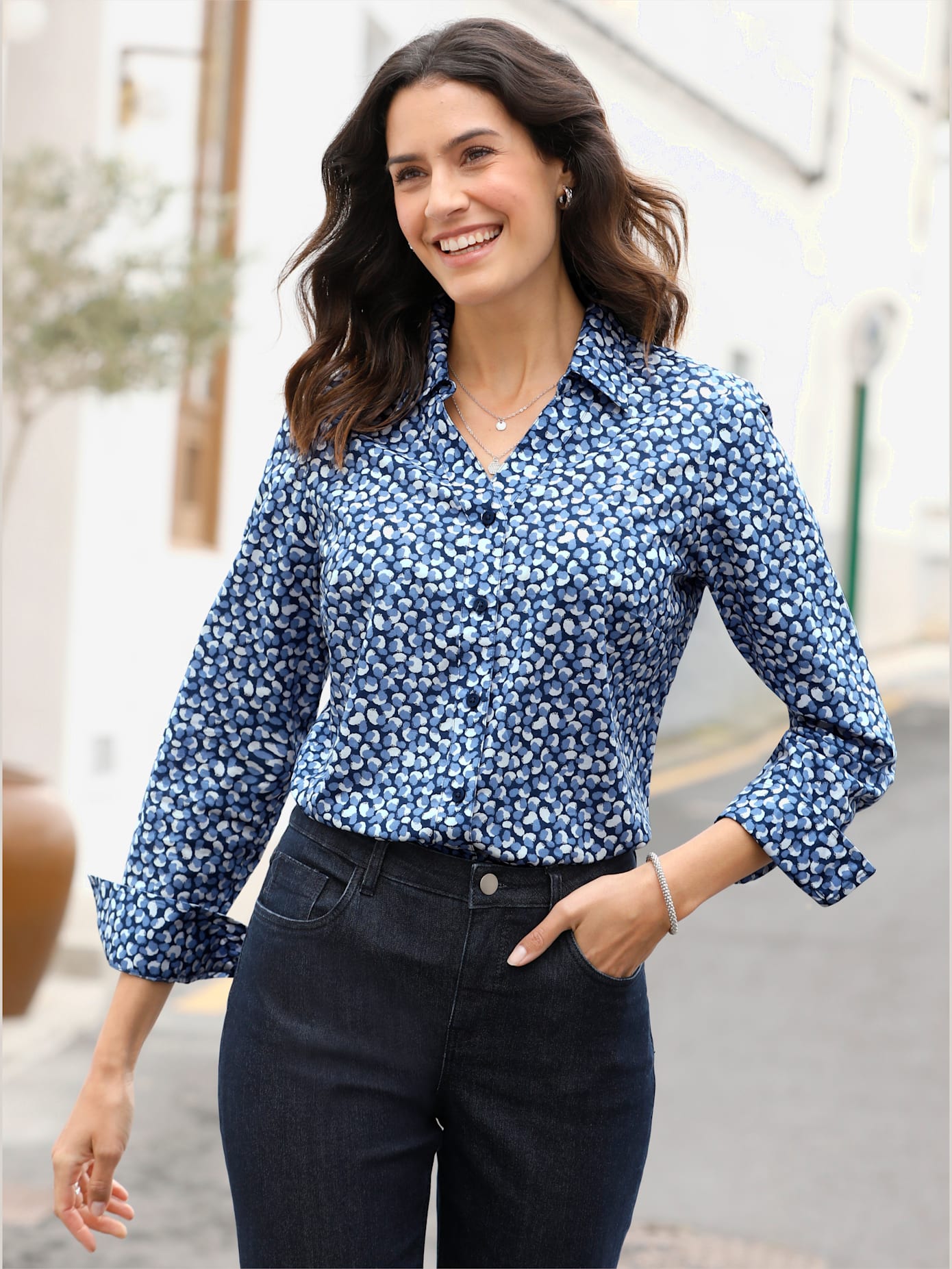 Chemisier motif à pois tendance